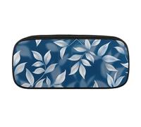 DWVTFSM Leaf Gradient Effect Large Pencil Bag Waterproof Cute Pen Case Travel Cosmetic Leather Makeup Bag Organizer Pen Holder for Men Women