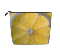 Dwvtfsm Lemon Bubbles Makeup Bag For Women, Waterproof Linen Travel Cosmetic Organizer Lightweight Zipper Travel Toiletry Bag Organizer Makeup Brushes Storage Bag