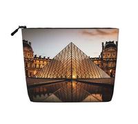 Dwvtfsm Louvre Museum In Paris Makeup Bag For Women, Waterproof Linen Travel Cosmetic Organizer Lightweight Zipper Travel Toiletry Bag Organizer Makeup Brushes Storage Bag