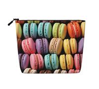 Dwvtfsm Macaron Biscuit Flavored Pastries Makeup Bag For Women, Waterproof Linen Travel Cosmetic Organizer Lightweight Zipper Travel Toiletry Bag Organizer Makeup Brushes Storage Bag