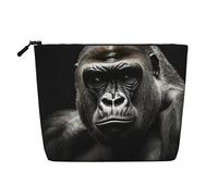 Dwvtfsm Male Gorilla Makeup Bag For Women, Waterproof Linen Travel Cosmetic Organizer Lightweight Zipper Travel Toiletry Bag Organizer Makeup Brushes Storage Bag