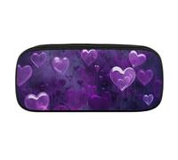DWVTFSM Many Heart Shapes Large Pencil Bag Waterproof Cute Pen Case Travel Cosmetic Leather Makeup Bag Organizer Pen Holder for Men Women