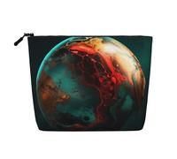Dwvtfsm Marble Ball Makeup Bag For Women, Waterproof Linen Travel Cosmetic Organizer Lightweight Zipper Travel Toiletry Bag Organizer Makeup Brushes Storage Bag
