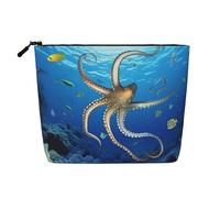Dwvtfsm Marine Biology Makeup Bag For Women, Waterproof Linen Travel Cosmetic Organizer Lightweight Zipper Travel Toiletry Bag Organizer Makeup Brushes Storage Bag