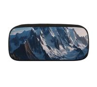 DWVTFSM Melting Snow Mountain Large Pencil Bag Waterproof Cute Pen Case Travel Cosmetic Leather Makeup Bag Organizer Pen Holder for Men Women