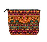 Dwvtfsm Mexican Folk Art Boho Makeup Bag For Women, Waterproof Linen Travel Cosmetic Organizer Lightweight Zipper Travel Toiletry Bag Organizer Makeup Brushes Storage Bag
