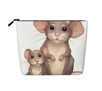 Dwvtfsm Mother And Child Rats Makeup Bag For Women, Waterproof Linen Travel Cosmetic Organizer Lightweight Zipper Travel Toiletry Bag Organizer Makeup Brushes Storage Bag