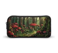 DWVTFSM Mushrooms And Trees Pencil Case Pen Bag Large Capacity Cute Pencil Pouch Makeup Cosmetic Bag for Women Men