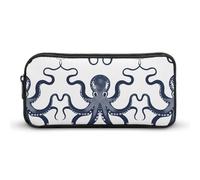 DWVTFSM Navy Blue Style Pencil Case Pen Bag Large Capacity Cute Pencil Pouch Makeup Cosmetic Bag for Women Men