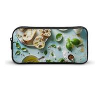 DWVTFSM Olive Oil And Bread Pencil Case Pen Bag Large Capacity Cute Pencil Pouch Makeup Cosmetic Bag for Women Men