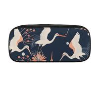 DWVTFSM Peach And White Large Pencil Bag Waterproof Cute Pen Case Travel Cosmetic Leather Makeup Bag Organizer Pen Holder for Men Women