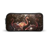 DWVTFSM Peach Flamingo Image Pencil Case Pen Bag Large Capacity Cute Pencil Pouch Makeup Cosmetic Bag for Women Men