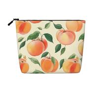 Dwvtfsm Peach Makeup Bag For Women, Waterproof Linen Travel Cosmetic Organizer Lightweight Zipper Travel Toiletry Bag Organizer Makeup Brushes Storage Bag