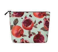 Dwvtfsm Pomegranate Pattern Makeup Bag For Women, Waterproof Linen Travel Cosmetic Organizer Lightweight Zipper Travel Toiletry Bag Organizer Makeup Brushes Storage Bag