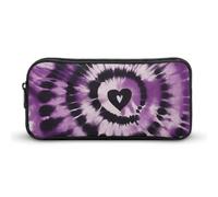 DWVTFSM Purple Tie Dye Pencil Case Pen Bag Large Capacity Cute Pencil Pouch Makeup Cosmetic Bag for Women Men