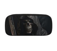 DWVTFSM Skeleton in Robe Large Pencil Bag Waterproof Cute Pen Case Travel Cosmetic Leather Makeup Bag Organizer Pen Holder for Men Women