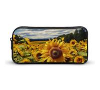 DWVTFSM Sunflower Pencil Case Pen Bag Large Capacity Cute Pencil Pouch Makeup Cosmetic Bag for Women Men