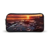 DWVTFSM Sunset Pencil Case Pen Bag Large Capacity Cute Pencil Pouch Makeup Cosmetic Bag for Women Men