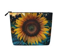 Dwvtfsm The Most Beautiful Sunflower Makeup Bag For Women, Waterproof Linen Travel Cosmetic Organizer Lightweight Zipper Travel Toiletry Bag Organizer Makeup Brushes Storage Bag