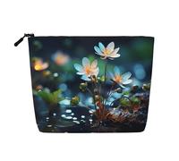 Dwvtfsm There Are Different Little Flowers Makeup Bag For Women, Waterproof Linen Travel Cosmetic Organizer Lightweight Zipper Travel Toiletry Bag Organizer Makeup Brushes Storage Bag