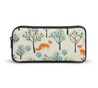 DWVTFSM There Is A Fox in The Tree Pencil Case Pen Bag Large Capacity Cute Pencil Pouch Makeup Cosmetic Bag for Women Men