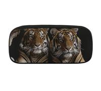 DWVTFSM Tiger in Cave Large Pencil Bag Waterproof Cute Pen Case Travel Cosmetic Leather Makeup Bag Organizer Pen Holder for Men Women
