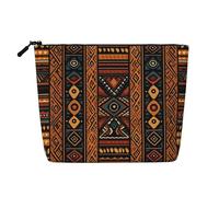 Dwvtfsm Traditional African Design Pattern Makeup Bag For Women, Waterproof Linen Travel Cosmetic Organizer Lightweight Zipper Travel Toiletry Bag Organizer Makeup Brushes Storage Bag