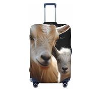 DWVTFSM Travel Luggage Cover Elastic Anti-Scratch Suitcase Protector Washable Travel Suitcase Cover Cute Goat Baby With Mother Luggage Protector Fits 18-32 Inch Suitcase, Black, L