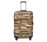 DWVTFSM Travel Luggage Cover Elastic Anti-Scratch Suitcase Protector Washable Travel Suitcase Cover Rustic Rocks Brick Wall Luggage Protector Fits 18-32 Inch Suitcase, Black, S