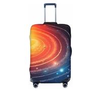 DWVTFSM Travel Luggage Cover Elastic Anti-Scratch Suitcase Protector Washable Travel Suitcase Cover Outer Space Galaxy Solar System Luggage Protector Fits 18-32 Inch Suitcase, Black, S