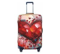 DWVTFSM Travel Luggage Cover Elastic Anti-Scratch Suitcase Protector Washable Travel Suitcase Cover Abstract Heart Luggage Protector Fits 18-32 Inch Suitcase, Black, S