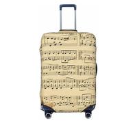 DWVTFSM Travel Luggage Cover Elastic Anti-Scratch Suitcase Protector Washable Travel Suitcase Cover Music Notes On Old Paper Luggage Protector Fits 18-32 Inch Suitcase, Black, M