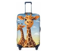 DWVTFSM Travel Luggage Cover Elastic Anti-Scratch Suitcase Protector Washable Travel Suitcase Cover Giraffe Luggage Protector Fits 18-32 Inch Suitcase, Black, XL