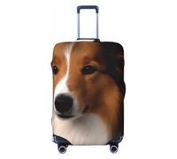 DWVTFSM Travel Luggage Cover Elastic Anti-Scratch Suitcase Protector Washable Travel Suitcase Cover Shetland Sheepdog Luggage Protector Fits 18-32 Inch Suitcase, Black, XL