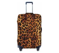 DWVTFSM Travel Luggage Cover Elastic Anti-Scratch Suitcase Protector Washable Travel Suitcase Cover Leopard Print Luggage Protector Fits 18-32 Inch Suitcase, Black, XL