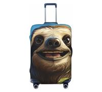 DWVTFSM Travel Luggage Cover Elastic Anti-Scratch Suitcase Protector Washable Travel Suitcase Cover Cartoon Funny Sloth Luggage Protector Fits 18-32 Inch Suitcase, Black, XL