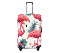 DWVTFSM Travel Luggage Cover Elastic Anti-Scratch Suitcase Protector Washable Travel Suitcase Cover Pink Flamingo Pattern Luggage Protector Fits 18-32 Inch Suitcase, Black, S