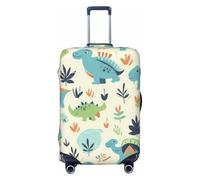 DWVTFSM Travel Luggage Cover Elastic Anti-Scratch Suitcase Protector Washable Travel Suitcase Cover Dinosaur Pattern Luggage Protector Fits 18-32 Inch Suitcase, Black, S