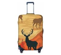 DWVTFSM Travel Luggage Cover Elastic Anti-Scratch Suitcase Protector Washable Travel Suitcase Cover Deer Show Luggage Protector Fits 18-32 Inch Suitcase, Black, S
