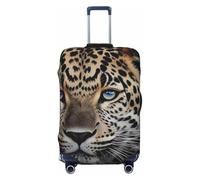 DWVTFSM Travel Luggage Cover Elastic Anti-Scratch Suitcase Protector Washable Travel Suitcase Cover Leopards Tiger Luggage Protector Fits 18-32 Inch Suitcase, Black, S