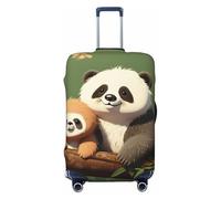 DWVTFSM Travel Luggage Cover Elastic Anti-Scratch Suitcase Protector Washable Travel Suitcase Cover Cute Animal And Sloth Luggage Protector Fits 18-32 Inch Suitcase, Black, M