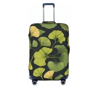 DWVTFSM Travel Luggage Cover Elastic Anti-Scratch Suitcase Protector Washable Travel Suitcase Cover Ginkgo Biloba Luggage Protector Fits 18-32 Inch Suitcase, Black, L