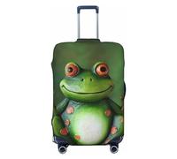 DWVTFSM Travel Luggage Cover Elastic Anti-Scratch Suitcase Protector Washable Travel Suitcase Cover Welcome Frog Luggage Protector Fits 18-32 Inch Suitcase, Black, L