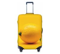 DWVTFSM Travel Luggage Cover Elastic Anti-Scratch Suitcase Protector Washable Travel Suitcase Cover Lemon On Yellow Background Luggage Protector Fits 18-32 Inch Suitcase, Black, M
