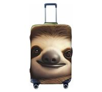 DWVTFSM Travel Luggage Cover Elastic Anti-Scratch Suitcase Protector Washable Travel Suitcase Cover Cute Sloth Luggage Protector Fits 18-32 Inch Suitcase, Black, L