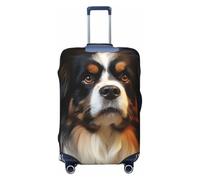 DWVTFSM Travel Luggage Cover Elastic Anti-Scratch Suitcase Protector Washable Travel Suitcase Cover Dog Luggage Protector Fits 18-32 Inch Suitcase, Black, XL