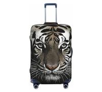 DWVTFSM Travel Luggage Cover Elastic Anti-Scratch Suitcase Protector Washable Travel Suitcase Cover Black And White Tiger Luggage Protector Fits 18-32 Inch Suitcase, Black, L