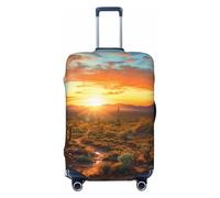 DWVTFSM Travel Luggage Cover Elastic Anti-Scratch Suitcase Protector Washable Travel Suitcase Cover Saguaros At Sunset Luggage Protector Fits 18-32 Inch Suitcase, Black, L
