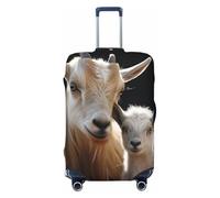 DWVTFSM Travel Luggage Cover Elastic Anti-Scratch Suitcase Protector Washable Travel Suitcase Cover Cute Goat Baby With Mother Luggage Protector Fits 18-32 Inch Suitcase, Black, XL