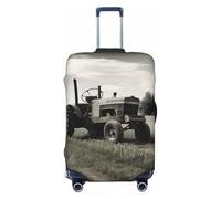 DWVTFSM Travel Luggage Cover Elastic Anti-Scratch Suitcase Protector Washable Travel Suitcase Cover Tractor Agriculture Tranquil Luggage Protector Fits 18-32 Inch Suitcase, Black, XL
